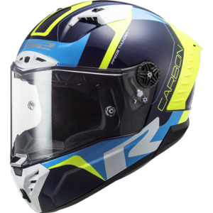 LS2 FF805 Thunder C Racing1 Gloss Blue Hi-Viz Yellow