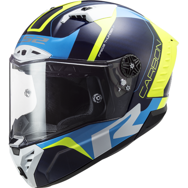 LS2 FF805 Thunder C Racing1 Gloss Blue Hi-Viz Yellow