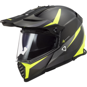 LS2 MX436 Pioneer Evo Router Matt Black Fluorescent Yellow